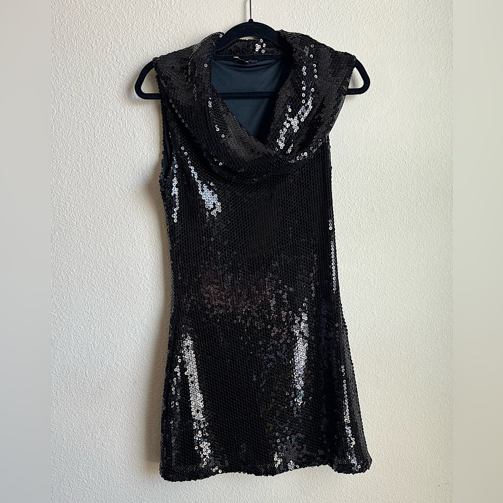 XOXO BLACK BEADED SLEEVELESS DRESS